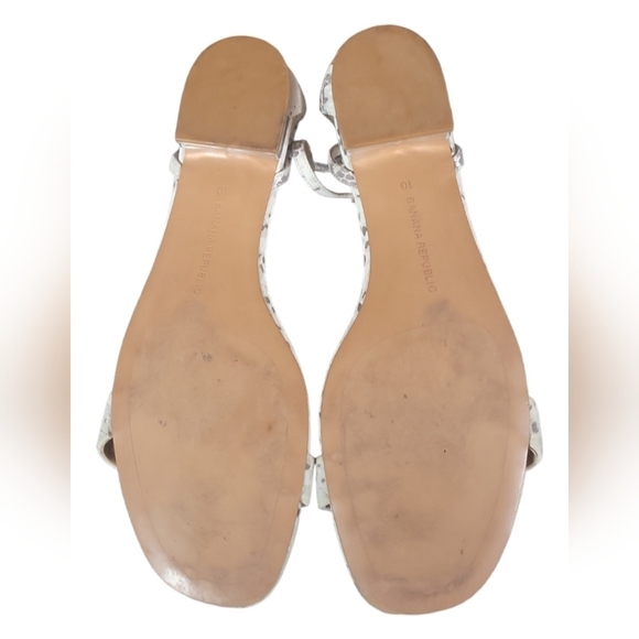 Banana Republic Snake Print Leather Upper Adjustable Ankle Strap Sandals Sz 10 - Picture 10 of 10